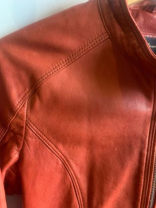 Cazadora Piel Massimo Dutti Roja