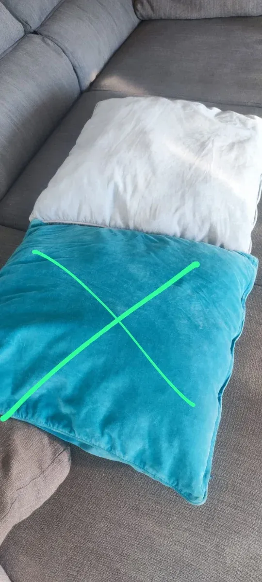 Funda cojín terciopelo azul