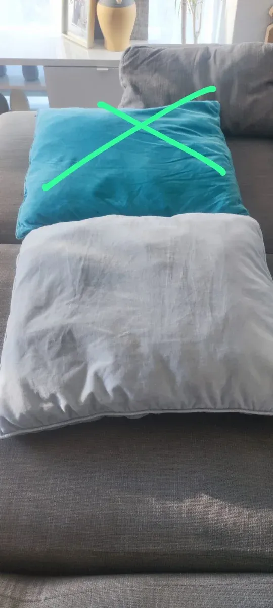 Funda cojín terciopelo azul