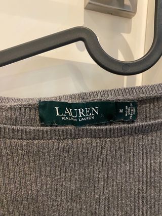 Jersey canalé Ralph Lauren gris