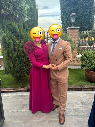 Traje Cruzado Hombre Zara Marrón