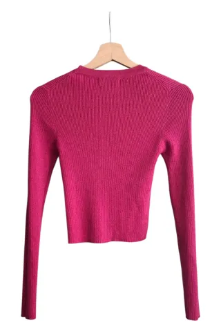 Jersey crop fucsia brillo TS Lefties
