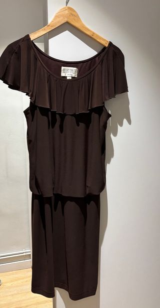 Vestido fiesta JULIAN TAYLOR marrón Talla M.