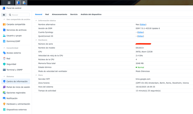 Synology DS1815+ Servidor NAS