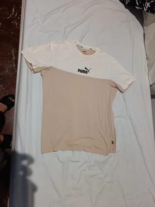 Camiseta Puma Talla M Color Beige y Blanco