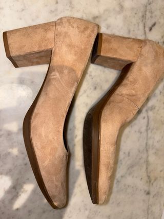 Zapatos MiMao Piel Nude Tacón Cuadrado Talla 39