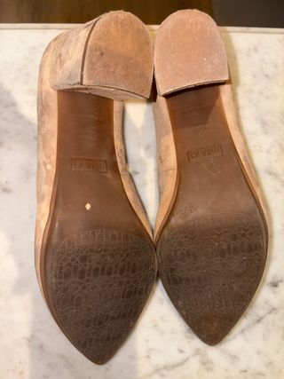 Zapatos MiMao Piel Nude Tacón Cuadrado Talla 39