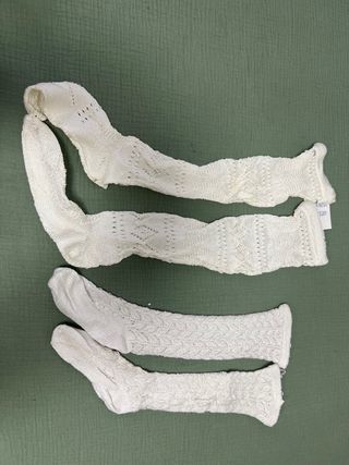 2 pares de Medias Fallera Niña Blancas