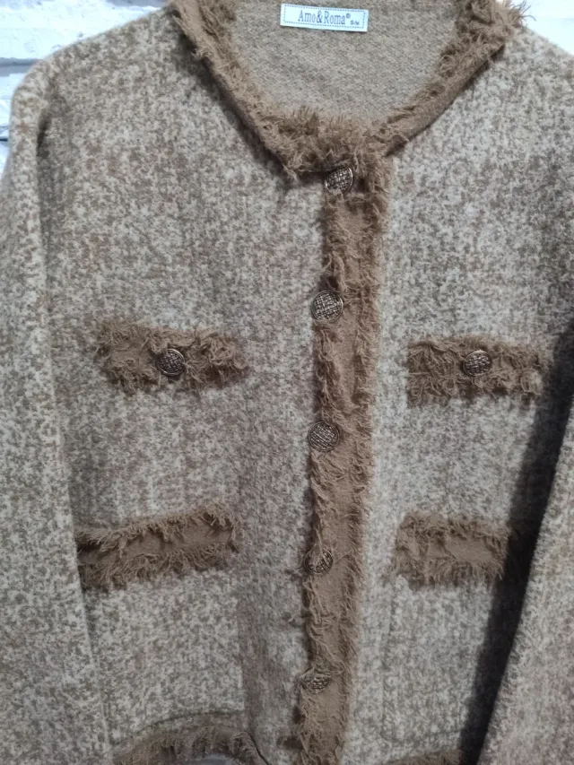 Cárdigan Beige y Marrón Talla Única