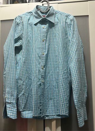Camisa Emidio Tucci cuadros azul y blanco