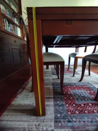 Mesa comedor, madera maciza, extensible