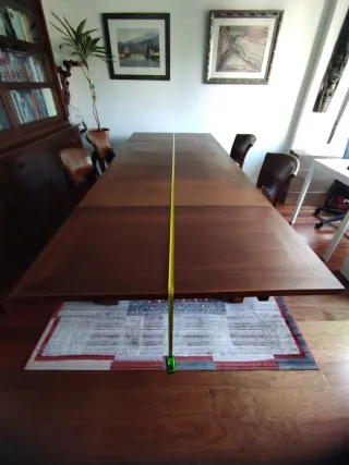 Mesa comedor, madera maciza, extensible