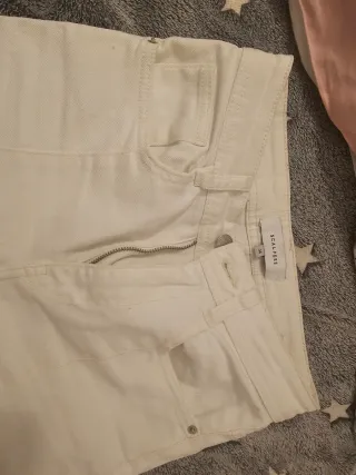 Pantalón vaquero blanco mujer