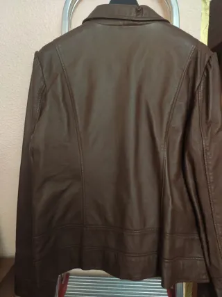 Chaqueta de piel mujer marrón