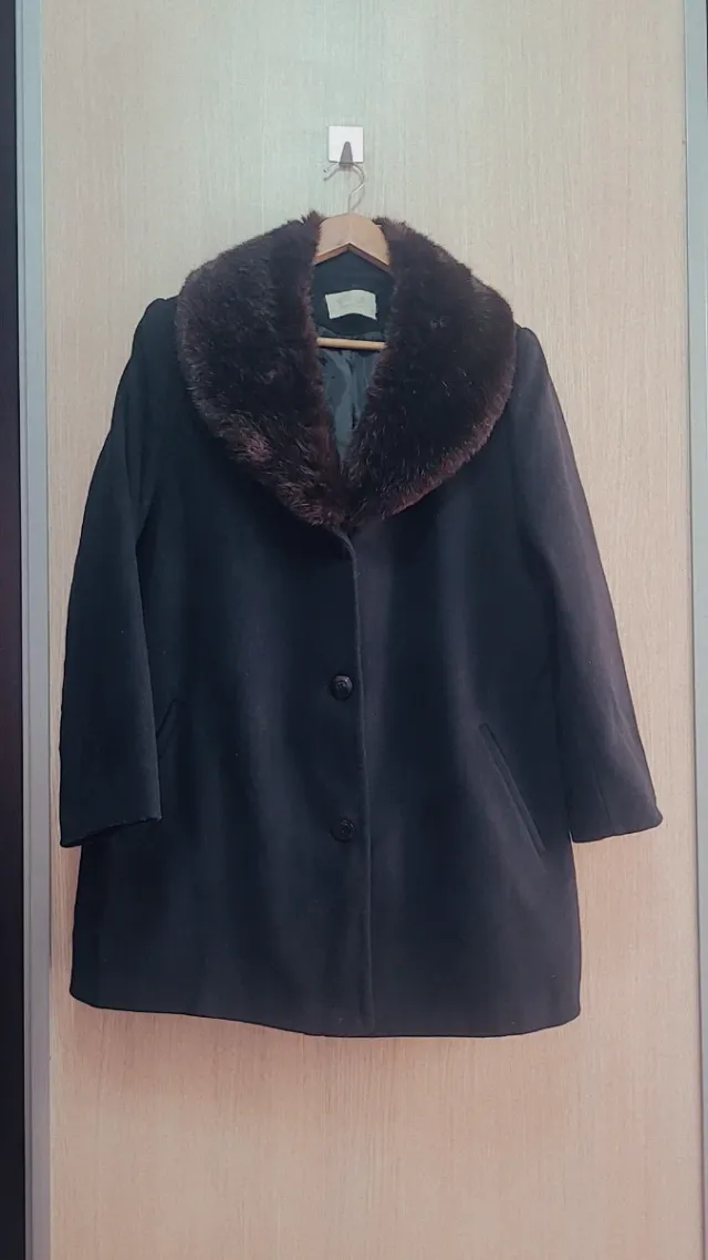 Abrigo negro mujer talla 46