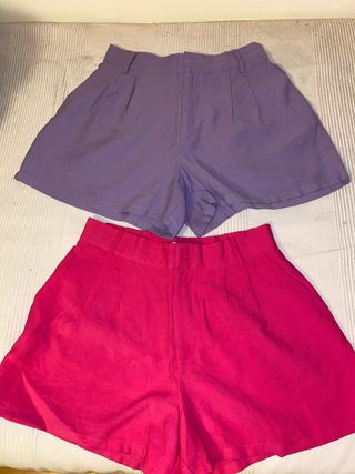 Shorts Stradivarius Morado y Rosa
