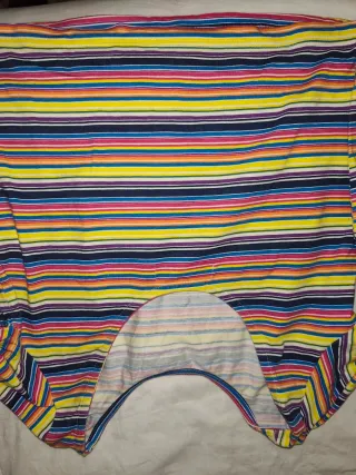 Blusa de rayas multicolor media manga y corta