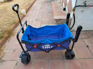 Carrito de playa plegable azul