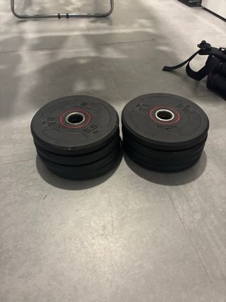 Discos musculación caucho 2,5 kg Domyos 28 mm