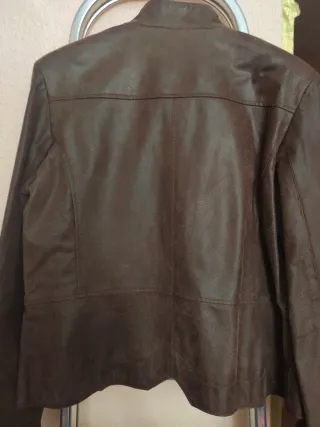 Chaqueta de piel mujer marrón