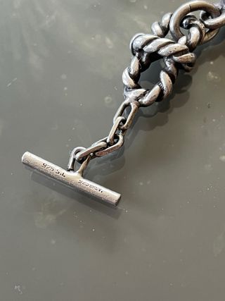 Bracciale in argento 925 vintage pietre nere 