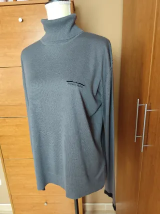 Jersey Armani Jeans Cuello Alto Gris Talla XL