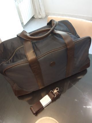 Bolsa de viaje Álvaro Moreno azul marino y marrón