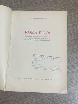 roma e noi,libro di testo 