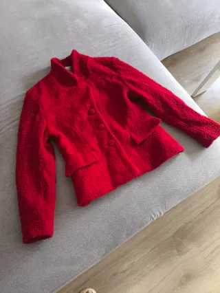 Chaqueta Vintage Roja Estilo Chanel