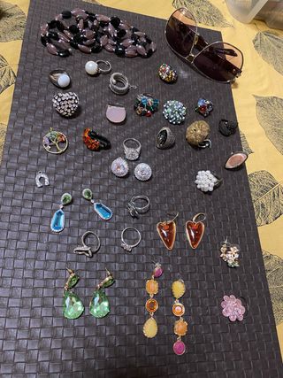 Lotes Bisuteria Vintage Anillos Pendientes