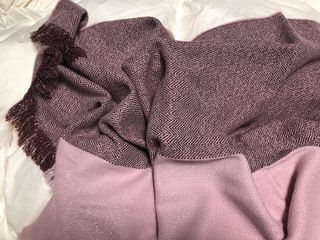 Sciarpa donna rosa e viola con glitter