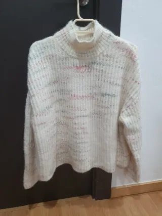 Jersey cuello alto oversize multicolor