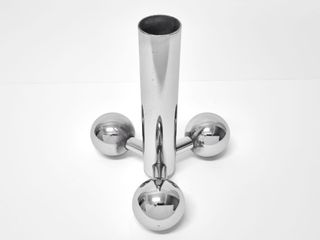 Vaso Tubular Cromado Space Age Anos 70