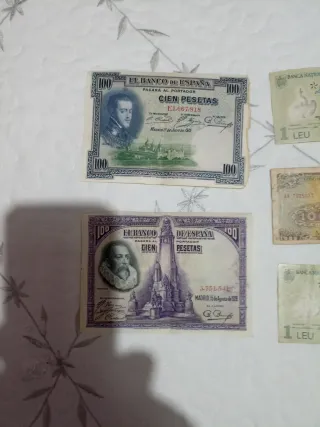 Lote de billetes antiguo Dependiendo del billete