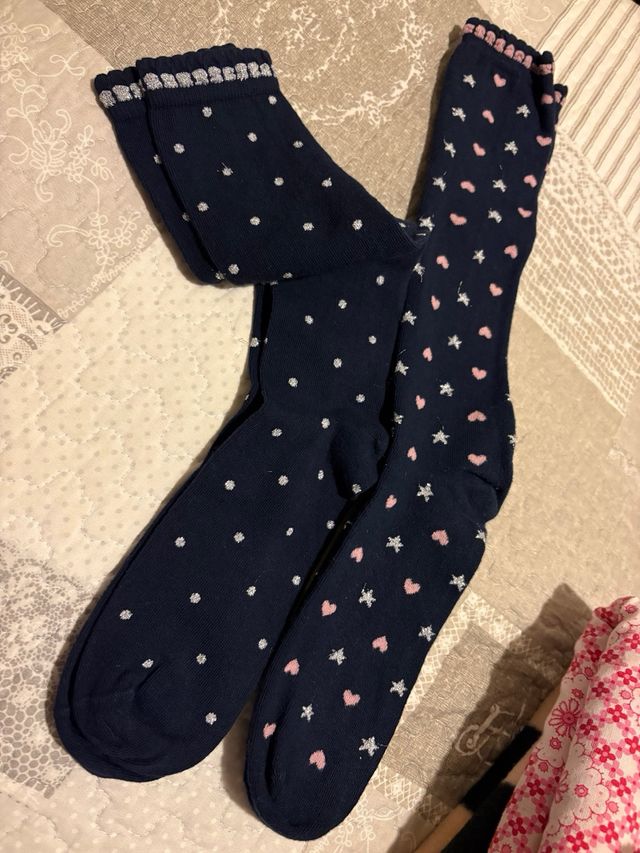 Calzini Benetton donna ragazza  pois e stelle
