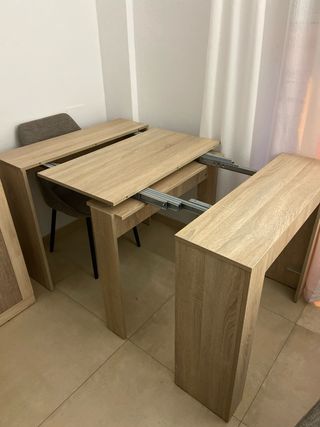 Mesa comedor extensible madera