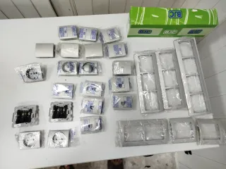 Lote mecanismos BJC Iris aluminio mercurio