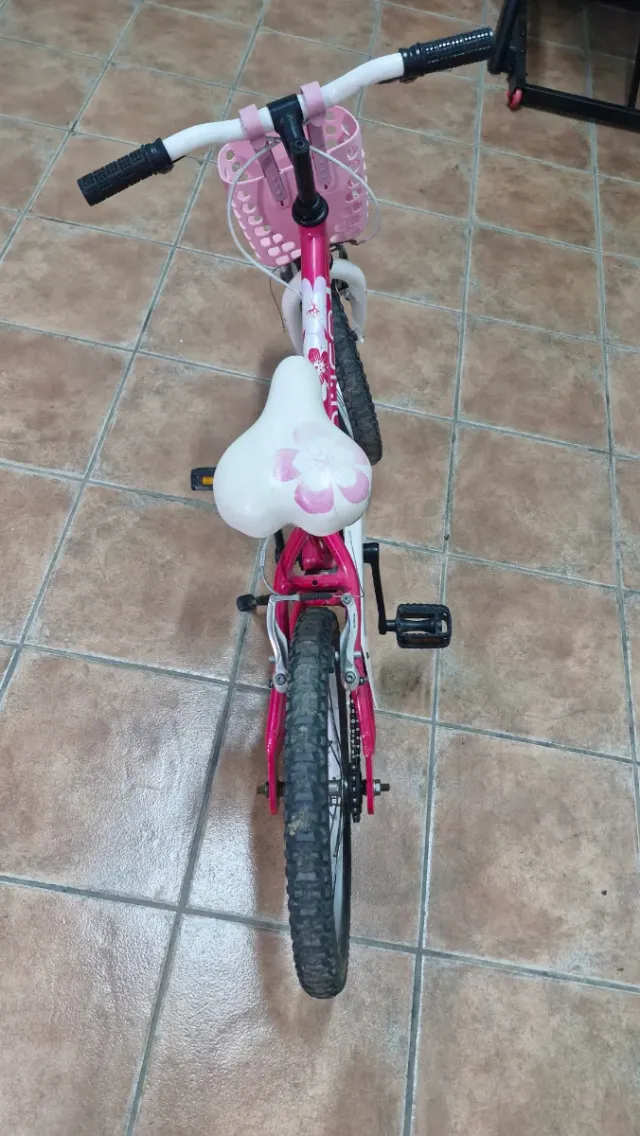 Bicicleta Quer 18 rosa con cesta