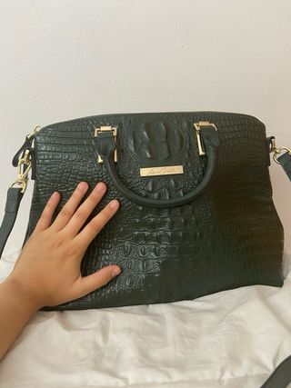 Bolso Lino Corella Verde Cocodrilo