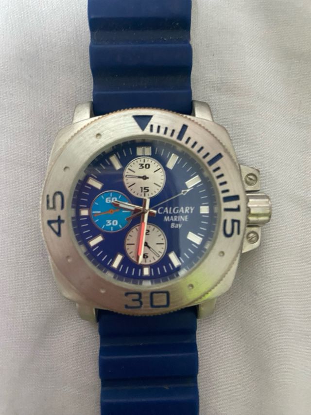 Reloj Calgary Cronógrafo Azul y Plateado