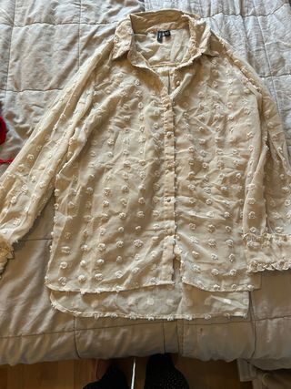 Blusa Beige Transparente Talla L