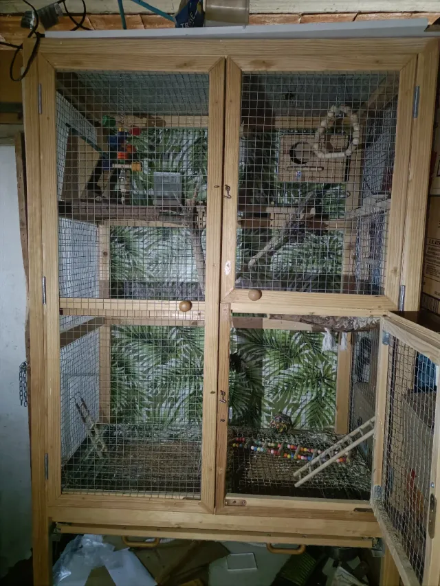 Aviario grande para pájaros fabricada a mano 