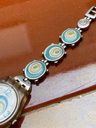 Reloj Swatch swiss Plata y Turquesa