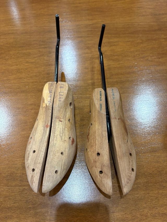 2 Tendiscarpe Vintage Legno Metallo