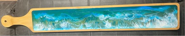 Tabla decorativa resina mar enfurecido