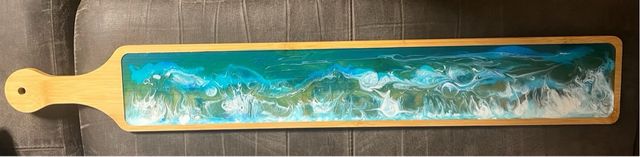 Tabla decorativa resina mar enfurecido