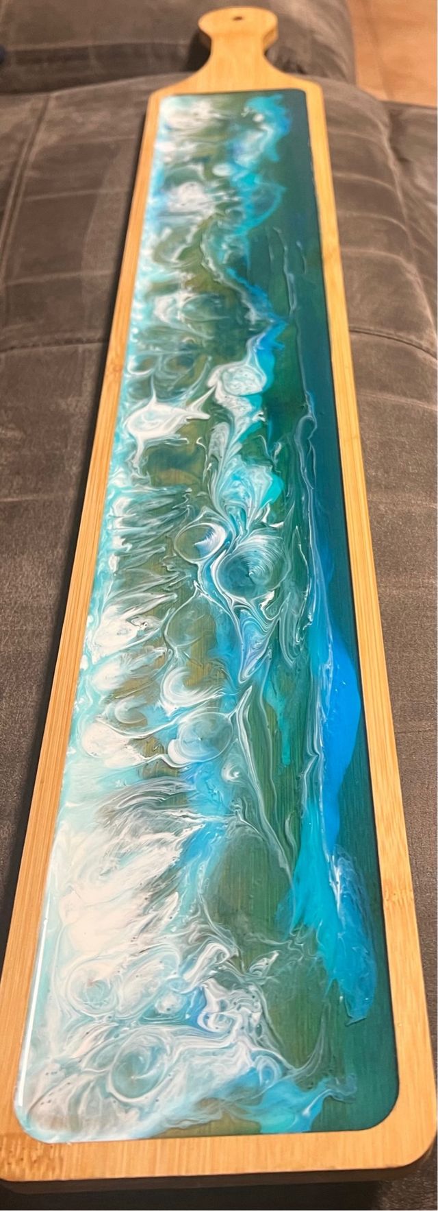 Tabla decorativa resina mar enfurecido