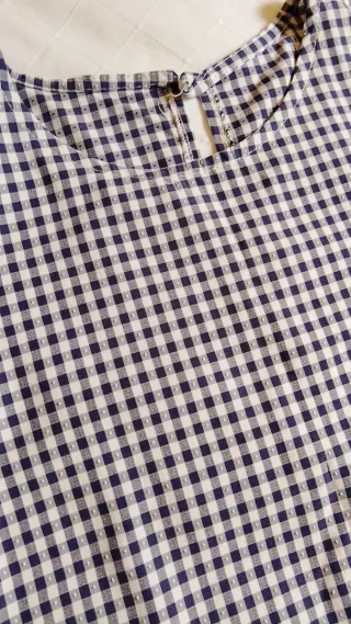 Camiseta cuadros Vichy azul y blanco