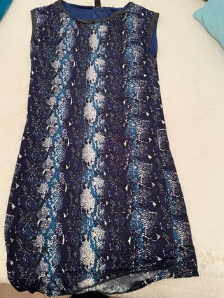 Vestido estampado animal print azul