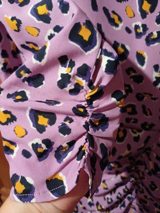 Vestido Minueto Estampado Leopardo Morado